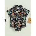 thumbnail image 2 of Wassery Baby Boy Summer Romper Shirt 3 6 12 18 Months Infant Boys Short Sleeve Button Down Cow Print Bodysuit Western Clothes, 2 of 8
