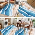 thumbnail image 6 of Rectangle Area Rug 4x6ft, Summer Beach Ocean Starfish Non-Shedding Washable Area Rug, Blue Gradient Water Ripple Non Slip Low-Profile Rugs for Living Room, Bedroom Dining Room, 6 of 9