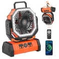 thumbnail image 1 of NeoFeel Ventilador con batería recargable de 20000 mAh con control remoto/luz LED/temporizador, ventilador de piso con pedestal oscilante portátil con batería de 112 horas para dormitorio, fiesta, cam, 1 of 5