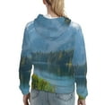 thumbnail image 7 of Xecao Majestic Deer Mountain Lake Pattern Hoodies for Women Sweatshirts Long Sleeve Sweatshirts Pullover Outfits with Pocket-Large, 7 of 7
