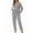Gray, variant on Womens Velvet Pajamas Sets Winter 2 Piece Outfits Ladies Fleece Long Sleeve Sleepwear with Pockets