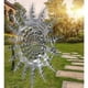 thumbnail image 3 of Escultura de turbina eólica cinética de metal, molino de viento mágico único con jardín con hilanderos de acero inoxidable para jardín al aire libre para decoración de patio | MOON, 3 of 5