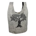thumbnail image 4 of Fair Trade Large Sling Crossbody Shoulder Bag Purse Hippie Hobo Gypsy Bohemian, Grey Tree, 4 of 10