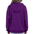 thumbnail image 3 of Bexdxz Women Casual Full Zip Up Cardigan Basic Jacket Lightweight Long Sleeve Sweatshirt Solid Color Jacket With Pockets Dark Purple XL, 3 of 4