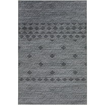 Yuma Indoor/Outdoor Black Transitional Southwest 10' x 14' Non-Skid Area Rug