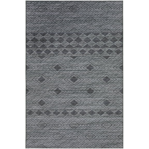 Yuma Indoor/Outdoor Black Transitional Southwest 10' x 14' Non-Skid Area Rug