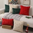 thumbnail image 6 of Lomyolo Christmas Pillow Covers 18x18 Inch Set of 2 Luxury Faux Fleece Farmhouse Accent Throw Pillow Cases for Couch, Sofa, Living Room Holiday Decor for Xmas Winter Home Decoration - White, 6 of 6