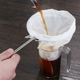thumbnail image 3 of Reusable Stainless Steel Handle Cotton Cloth Strainer Coffee Tea Mesh Filter Bag, 3 of 8