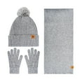 thumbnail image 3 of qolati Women Winter Hat Scarf Gloves 3 in 1 Set Warm Knit Beanie Hat Touchscreen Gloves Set Winter Long Scarf Fleece Lined Skull Caps for Women, 3 of 6