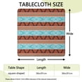 thumbnail image 2 of Blue and Brown Geometric Pattern Square Fitted Tablecloth with Elastic Edge,Square Table Cover,Washable Elastic Table Cover for Home Kitchen Party Decor 36"x36", 2 of 6