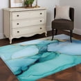 thumbnail image 3 of Teal Marble Runner Rug 2.7x5 FT, Non Slip Entryway Carpet, Contemporary Ink Painted Abstract Art Washable Soft Floor Carpet Entrance Mat Non-Shedding Throw Rug for Hallway Laundry Room Bedside, 3 of 9