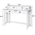 thumbnail image 2 of Costway Writing Desk Mission White Home Office Computer Desk 4 Drawer White, 2 of 10