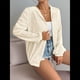 thumbnail image 4 of Chaqueta Ligera con Capucha y Cremallera para Mujer, Informal, de Otoño, de Larga, Color Liso, para Exteriores Albaricoque L, 4 of 9