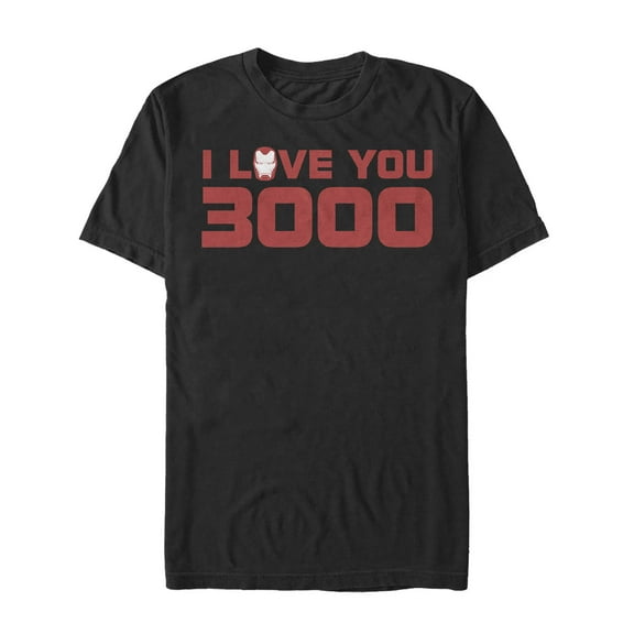 Men's Marvel Love You 3000 Stark Helmet Graphic Tee Black 2X Large