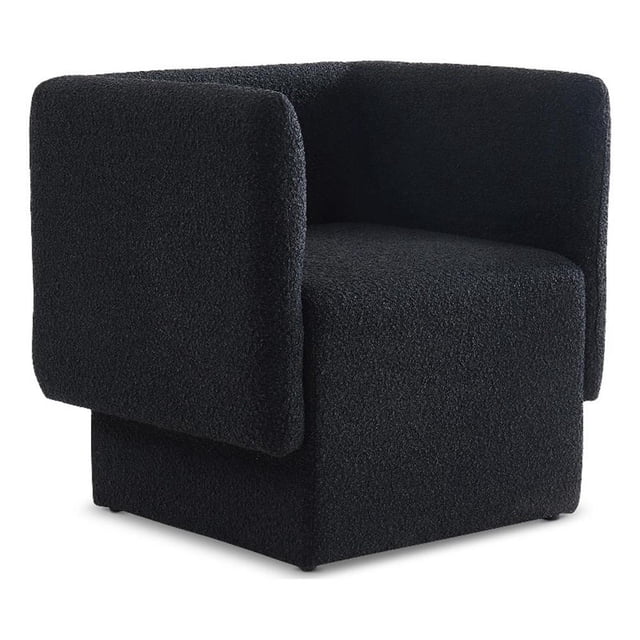 Meridian Furniture Vera Fauteuil d'Appoint en Tissu Bouclé Noir