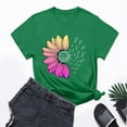 thumbnail image 2 of WEIYLL T-Shirts Chemises pour Femmes Imprimé Floral Manches Courtes Polyvalent Vert Tailles G, 2 of 4