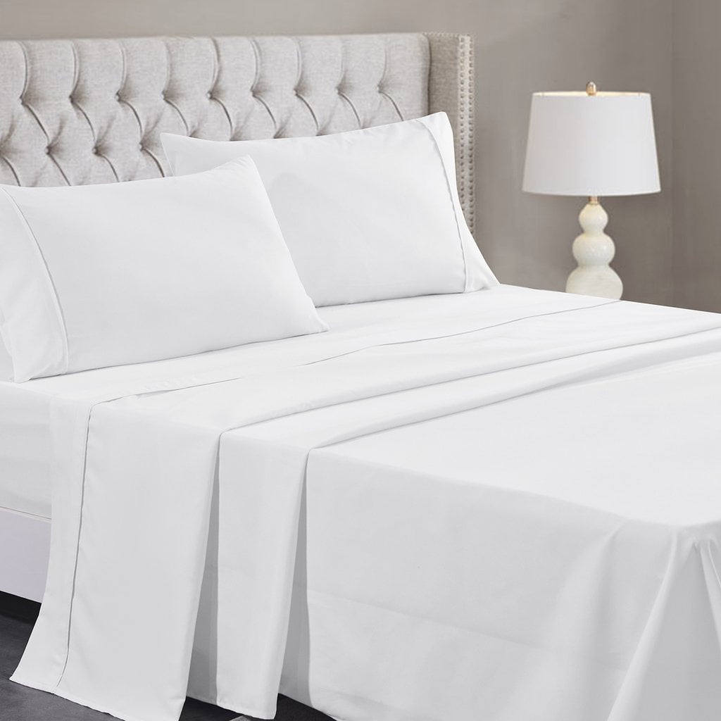 Home & Garden Store Flat Sheets Double, Black Deluxe Beddings Plain