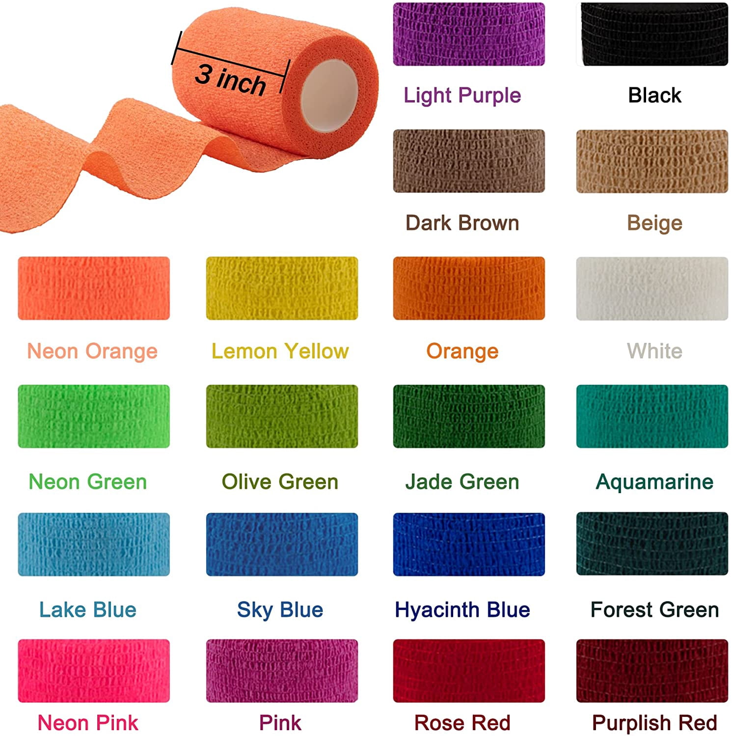 40 Rolls Self Adherent Wrap 2 Inch Self Adhesive Bandages Wrap Tape Stretch Bandage Self Stick Bandage Wraps for Wrist Ankle Swelling Sprains(20 Colors)
