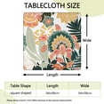 thumbnail image 2 of Fitted Floral Square Table Cover 34x34 Inch with Elastic Edging, Bohemian Style for Card Tables and Patio Use, 2 of 6