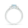 thumbnail image 2 of Angara Natural 0.88 Ct. Aquamarine with Diamond Solitaire Ring in 14K White Gold for Women (Ring Size: 3), 2 of 9