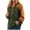 Green, variant on Zpanxa Women Fall Winter Loose Color Block V-Neck Buttons Crop Workout Long Sleeve Hoodied Sweatshirt Tops Pullover Blouse Green M