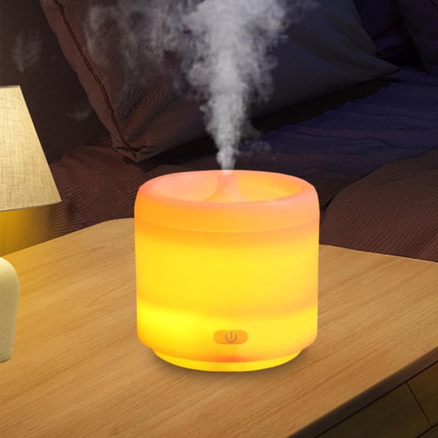 Humidificador pequeño, difusor de aceites esenciales, luz nocturna, silencioso, multiusos, con luz colorida, tanque de 300 ml para trabajar y hacer