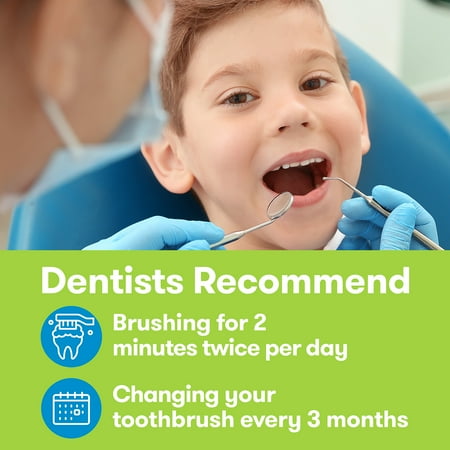 Firefly Light Up Timer Kids Toothbrush, Premium Soft Bristles, Blue and Green, 2 Count