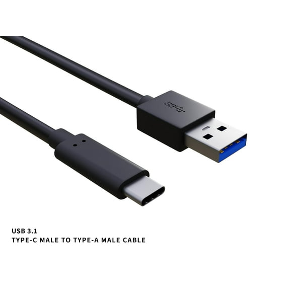 Cable Leader 1m High Speed USB 3.2 Gen 2x1 Type C to Type A Male to Male Cable, Black
