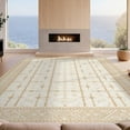 thumbnail image 2 of Design&I 4'x6' Washable Area Rug Flatweave Daily Traffic Ready Beige Minimalist Abstract Arches Boho Vintage Border Motifs Solid for Dorm Room, Living Apartment, 2 of 7