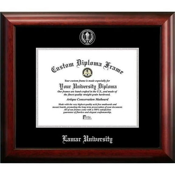 Campus Images TX994SED-1185 11 x 8.5 in. Lamar University Silver Embossed Diploma Frame