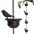 thumbnail image 2 of 2X Bird Rain Chain Decorative Metal Rainwater Collection Chain Outdoor Garden Decor, 2 of 6