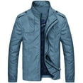 thumbnail image 1 of Qiopertar Clearance under $5 Men's Spring And Solid Color Pocket Zipper Jacket Coat On Clearance Early Access Deals, 1 of 4