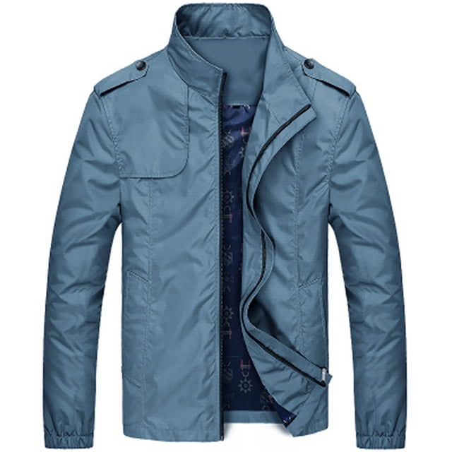 Qiopertar Clearance under $5 Men's Spring And Solid Color Pocket Zipper Jacket Coat On Clearance Early Access Deals