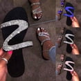 thumbnail image 4 of HEVIRGO Femmes Mode Strass Incrusté Antidérapant Sandales Pantoufles Tongs Chaussures Plates, 4 of 10