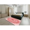 thumbnail image 4 of Ahgly Company Indoor Round Patterned Valentine Red Area Rugs, 5' Round, 4 of 6