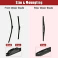 thumbnail image 3 of Unique Bargains 3 Pcs 28' 13' 14' Front Rear Windshield Wiper Blade Set Fit for Honda Fit with J / U Hook Black, 3 of 6