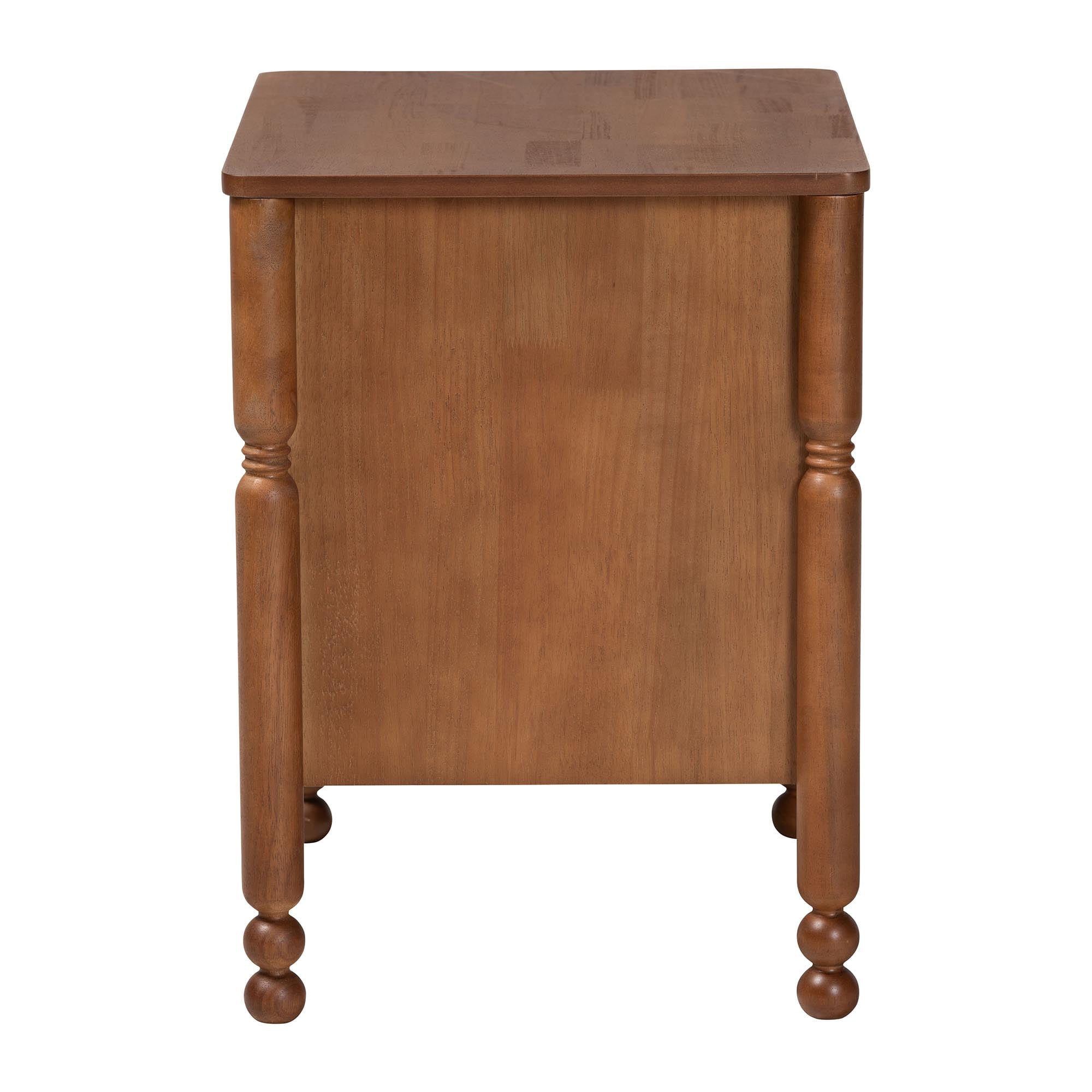 Baxton Studio Hoffman Modern Farmhouse Nightstand, 2-Drawer, Walnut Brown