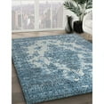 thumbnail image 2 of Ahgly Company Indoor Round Mid-Century Modern Azure Blue Oriental Area Rugs, 8' Round, 2 of 6