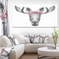 thumbnail image 1 of Designart Moose with Floral Head Wreath, 1 of 3