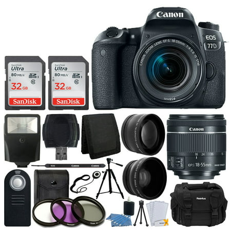 Canon EOS 77D DSLR Camera + 18-55mm IS STM Lens + Best Value (Best Lens To Have For Canon)