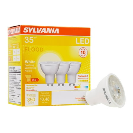 Sylvania LED Light Bulbs, 35W Equivalent, PAR16 GU10, Dimmable, Bright White