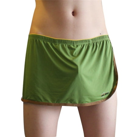 

Men Boxers Solid Color Seamless Boxers Pouch Underpants Soft Ice Silk