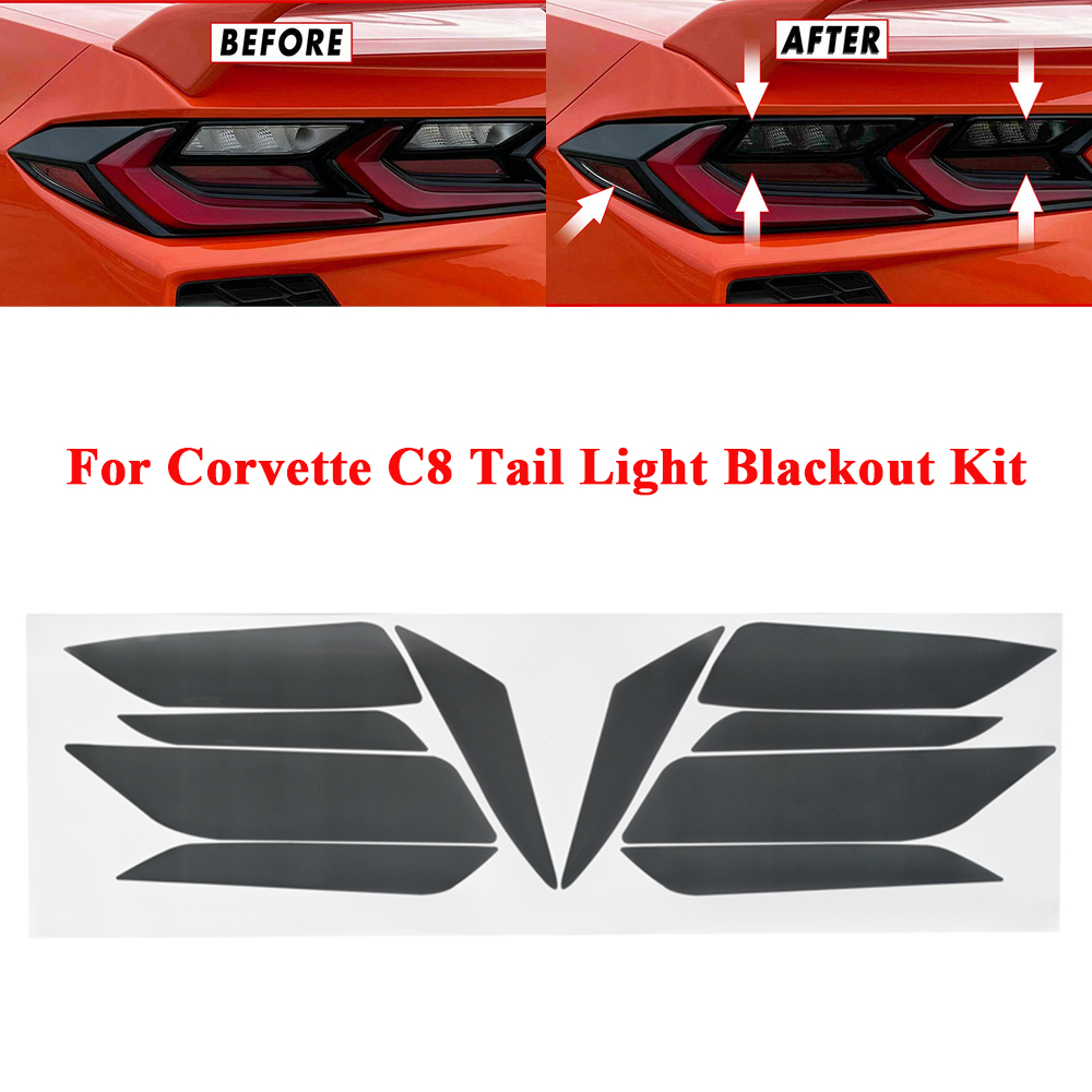 ALLTIMES 10PCS Tail Light Blackout Kit, Dark Smoke Vinyl Overlay, for