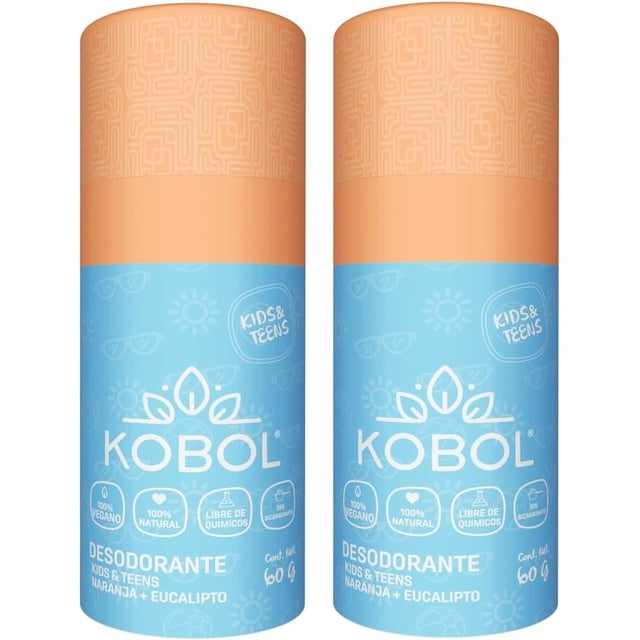 Kit de 2 desodorantes Naturales KIDS AND TEENS de Naranja ideales para niños y adolescentes