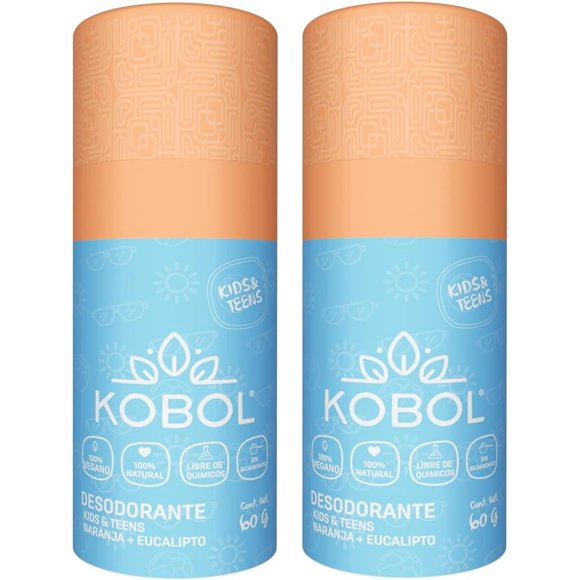 Kit de 2 desodorantes Naturales KIDS AND TEENS de Naranja ideales para niños y adolescentes