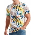 thumbnail image 1 of WEAIXIMIUNG Valentine's Day Mens Hipster Hop Short Sleeve Print T Shirt, 1 of 7