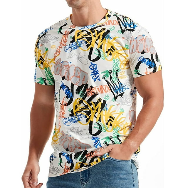 WEAIXIMIUNG Valentine's Day Mens Hipster Hop Short Sleeve Print T Shirt
