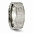 thumbnail image 4 of Titanium Greek Key 8mm Satin & Polished Band Size: 7; for Adults and Teens; for Women and Men, 4 of 6