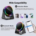 thumbnail image 3 of Haut-parleur à Induction Sans Fil Appareil Bluetooth avec Support de Cellulaire Lumière Ambiante Rotation 360 Accessoire Audio Multifonction Noir Noir, 3 of 6