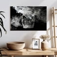 thumbnail image 3 of Elephant Stock Smoking Skull Wall Art - Horizontal Canvas Wall Art - Living Room Wall Decor - Gothic Canvas - Black And Gray Decor - 24" x 16", 3 of 8